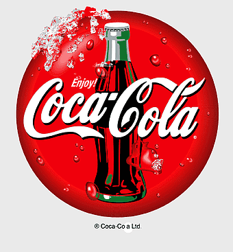 Coca-Cola logo, round Coca-Cola icon, carbonated soft drinks, Coca-Cola Company, red soda bottle, refreshing beverage, iconic drink brand