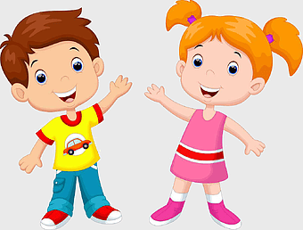 cartoon children waving, happy toddler boy and girl, playful kids illustration, yellow shirt child, cheerful cartoon characters, friendly children art, animated siblings interaction