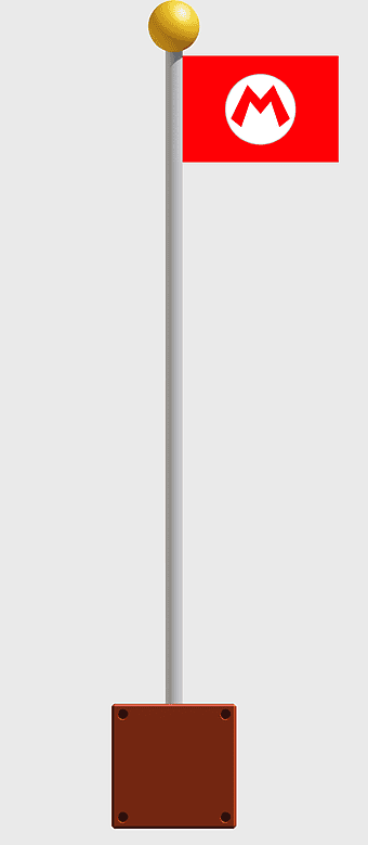 Super Mario Bros flag, Luigi pole, Super Mario Bros 2, Mario Series, gaming icon, pixel art, retro video game