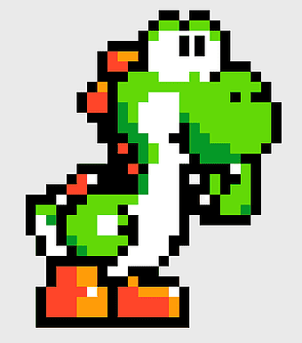 Super Mario World 2, Yoshi's Island Pixel Art, Mario and Yoshi, Pixel Art Characters, Retro Gaming Art, Classic Nintendo Games, Green Dinosaur Pixel Art
