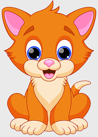 cat kitten, orange cat, cartoon cat, baby cat, cute animal illustration, playful pet art, adorable feline character