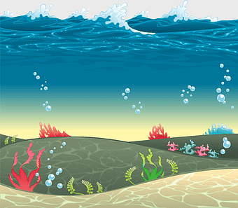 Sea Fish Underwater, coral reef ecosystem, saltwater marine life, underwater ocean scenery, aquatic habitat illustration, seabed landscape art, marine biodiversity graphic