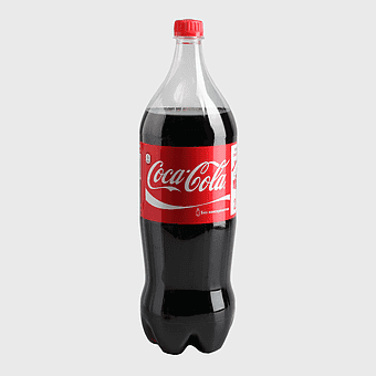 1.5 liter Coca-Cola bottle, Coca-Cola soft drink, carbonated beverage packaging, World of Coca-Cola exhibit, soda bottle design, iconic drink branding, Papua New Guinea beverages