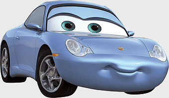 Sally Carrera character, Pixar Cars movie, compact sports car design, Walt Disney animated vehicle, cartoon car illustration, animated car art, automotive character design