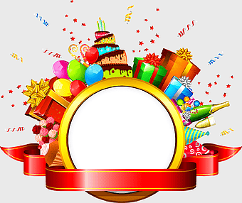 birthday present template, happy birthday card design, decorative party balloons, gift and cake illustration, festive celebration frame, colorful event backdrop, anniversary greeting visuals