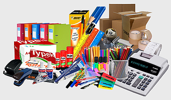 printing calculator, pencils in racks, office supplies stationery, adhesive tape, desk organization tools, business material essentials, stationery storage solutions