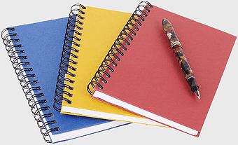 notebook set, ballpoint pen, stationery supplies, colorful notebooks, writing tools, office essentials, study materials