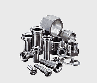 stainless steel pipe fittings, compression fitting hardware, clean room piping components, metal valve fasteners, industrial plumbing accessories, precision engineered fittings, high-quality tube connectors