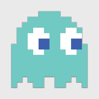 Pac-Man World 3 Ghosts, Ms. Pac-Man Ghost, arcade game characters, blue Pac-Man Ghost, pixel art gaming, retro video game sprites, classic arcade enemies