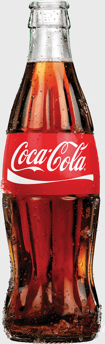 Coca-Cola glass bottle, Coca-Cola Cherry drink, carbonated soft drink, Coca-Cola beverage, refreshing soda, iconic cola brand, chilled fizzy drink