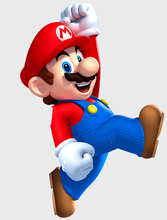 New Super Mario Bros U, Mario character design, Nintendo gaming mascot, Super Mario Bros series, Mario action pose, video game character art, iconic plumber illustration