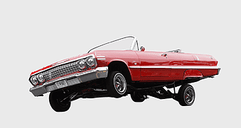 Chevrolet Impala Lowrider, cartoon classic car, full-size convertible, automotive exterior design, vintage car illustration, retro vehicle graphic, custom car art