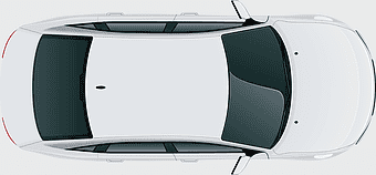 top view white sedan, Honda Clarity Plugin Hybrid, racing stripe car door, automotive exterior design, vehicle top perspective, car glass roof view, hybrid vehicle technology