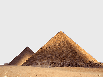 Pyramid of Menkaure, Giza pyramid complex, Egyptian pyramids, monuments of civilization, ancient Egyptian architecture, desert landscape, historical landmarks