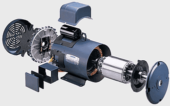 electric motor components, AC motor assembly, electric vehicle engine parts, Leeson Electric Corporation motor, industrial motor disassembly, mechanical engineering tools, automotive electric systems