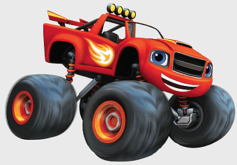 red monster truck illustration, blaze and the monster machines, monster truck decal, nick jr sticker, animated vehicle design, cartoon car art, racing vehicle graphic