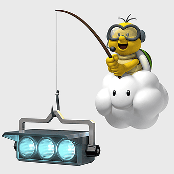 Mario Kart character, Super Mario Bros. figurine, kart racing toy, Mario Series illustration, video game character design, cartoon character with goggles, cloud-shaped character