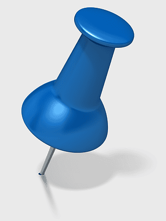 blue thumbtack, drawing pin, plastic pin, bulletin board pin, office supplies, stationery items, push pin attachment