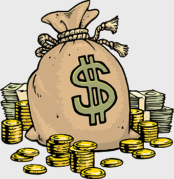 money bag, united States Dollar, cartoon currency, coin stacks, financial illustration, wealth symbol, savings concept