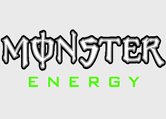 Monster Energy logo, black and white energy drink branding, Monster Energy AMA Supercross, calligraphy style text, high-contrast logo design, iconic energy drink symbol, motorsport energy drink brand