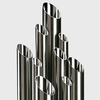 stainless steel pipe, polished metal tube, industrial piping, alloy cylinder, durable construction material, precision engineering components, high-quality manufacturing parts