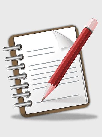 room notepad, office supplies, L-shaped notepad idea, red pencil, desk organization tools, stationery icons, writing essentials