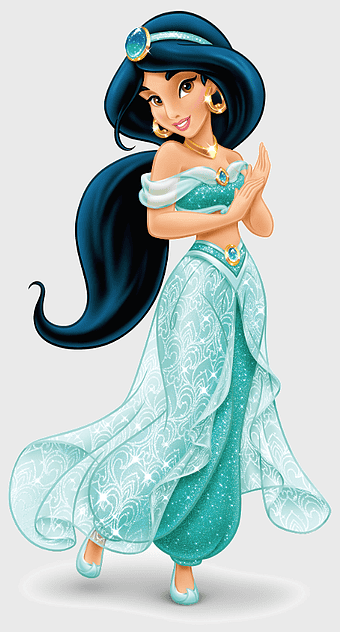 princess Jasmine Disney character, Aladdin princess Jasmine costume, Disney princess Jasmine figurine, Jasmine cartoon drawing, Arabian princess attire, magical kingdom princess, fairy tale princess illustration