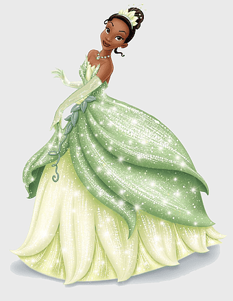 Tiana Disney Princess, Princess Tiana gown, Tiana sparkle dress, Princess Tiana figurine, Disney Princess attire, royal green dress, fairy tale character