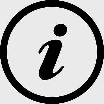 info icon symbol, computer support logo, web browser graphic, information circle, digital communication element, online service marker, help and assistance button