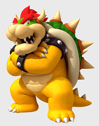 Bowser Super Mario Bros, Bowser figurine, yellow Koopa Troopa, Bowser gaming character, Mario Bros villain, mythical creature toy, Super Mario fantasy art