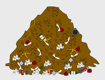 Waste container, Landfill, Trash pile, litter, environmental pollution, waste management, recycling efforts