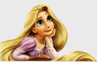 Rapunzel Disney Princess, Tangled cartoon character, long blond hair illustration, smiling girl figurine, animated fairy tale art, whimsical fantasy drawing, enchanting Disney heroines