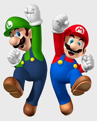Luigi and Mario illustration, Super Mario Bros characters, Nintendo video game mascots, Mario Luigi Superstar Saga, cartoon gaming duo, iconic gaming heroes, playful video game art