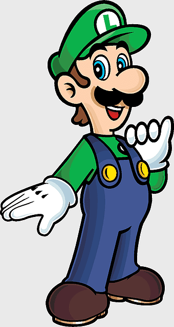 Luigi cartoon character, Mario Bros video game, Luigi's Mansion art, Superstar Saga illustration, Nintendo gaming icon, Brothers in adventure, Green plumber mascot