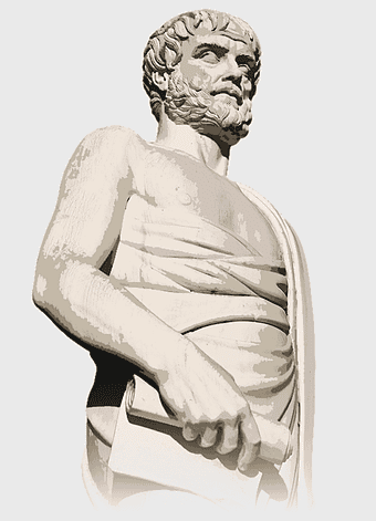 Stagira philosopher sculpture, ancient Greek classical art, poetics and politics figure, marble figurine sitter, classical philosophy visuals, Greek philosophy statues, historical philosopher representation