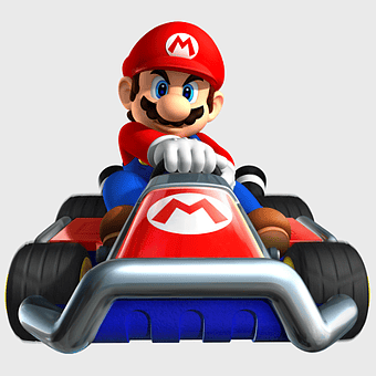 Mario Kart DS, kart racing game, Super Mario Kart, Mario Series, Nintendo gaming characters, virtual racing experience, iconic video game art