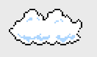 pixel art cloud, Super Mario Bros. pixel cloud, Luigi and Toad pixel art, Mario series pixel elements, retro gaming graphics, 8-bit cloud design, pixelated cloud illustration