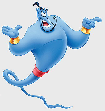 Aladdin Genie character, blue Disney cartoon, Princess Jasmine Aladdin Jafar, Genie from Aladdin, magical lamp spirit, animated fantasy character, whimsical blue genie