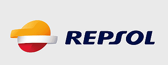 Repsol logo, petroleum industry branding, upstream business energy, orange and white helmet, energy sector visuals, corporate identity design, oil and gas company emblems