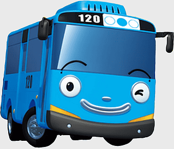 Tayo the Little Bus, blue animated bus, birthday celebration cake, children's entertainment, cartoon vehicle character, fun transportation theme, festive party scene