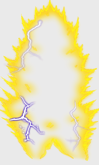 Super Saiyan aura, Goku Vegeta Gotenks, Dragon Ball ki illustration, yellow energy aura, Saiyan transformation, anime character power, electric energy burst