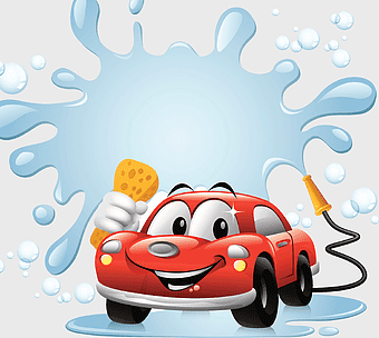 cartoon car wash, car wash illustration, sponge rinse, vehicle cleaning, fun car wash, animated car care, splash water effect