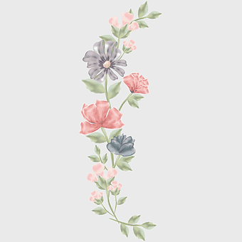 hand-painted flowers, watercolor painting, floral design, pink flower, botanical illustration, artistic floral, decorative floral elements, pastel flower art