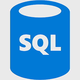 SQL logo design, Microsoft Azure SQL Database icon, electric blue database symbol, SQL server branding, database management system, cloud computing technology, data storage solutions