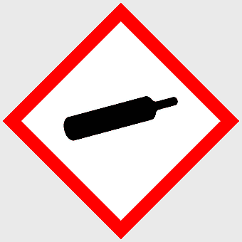 GHS gas cylinder pictogram, Globally Harmonized System labels, hazardous materials symbol, compressed gas warning, safety signage, industrial hazard icon, chemical risk indicator