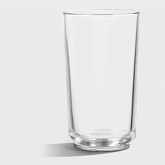 clear drinking glass, water glass, highball glass, tableware, glassware, beverage container, glass cup