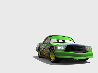 Lightning McQueen, Jackson Storm, Pixar Cars, green racing car, animated vehicle, cartoon car design, movie character car