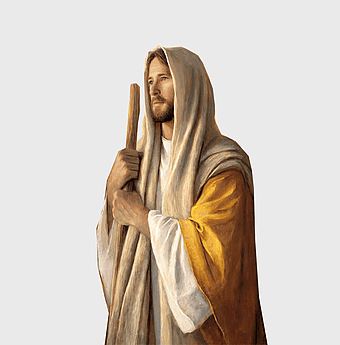 Jesus Christ depiction, Christian art robe, messiah preacher, long hair Jesus, divine figure, religious iconography, spiritual leader