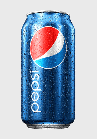 blue Pepsi can, electric blue beverage, Pepsi soft drink, aluminum can, carbonated refreshment, cold soda, iconic soda brand