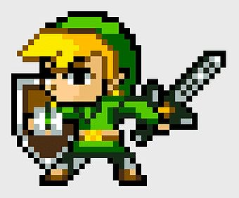 Link Pixel Art, Legend of Zelda Breath of the Wild Pixel, 8bit Link Illustration, Nintendo Pixel Character, Retro Gaming Art, Pixelated Adventure Hero, Digital Fantasy Sprite